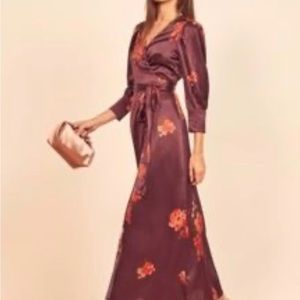 Reformation Merrick Silk Dress Azusa Medium